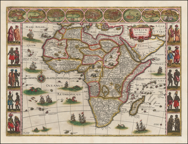 36-Africa and Africa Map By Willem Janszoon Blaeu