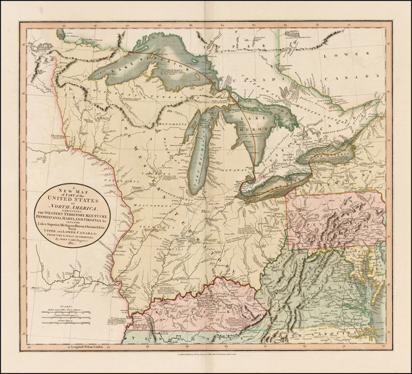 58-Mid-Atlantic, Midwest and Canada Map By John Cary