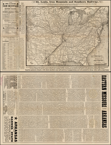 66-South, Midwest, Plains and Asia Map By St. Louis, Iron Mountain  &  Southern Railway