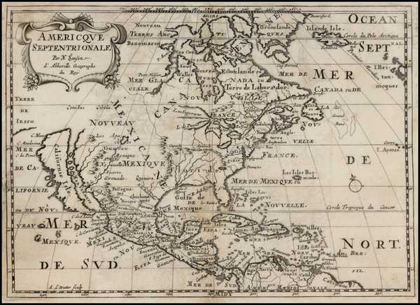 6-North America Map By Nicolas Sanson