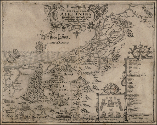 98-Holy Land Map By Johannes Leneus