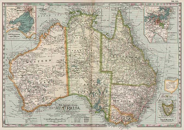 2-Australia & Oceania and Australia Map By The Century Company