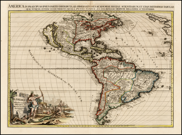 44-South America and America Map By Pieter van der Aa