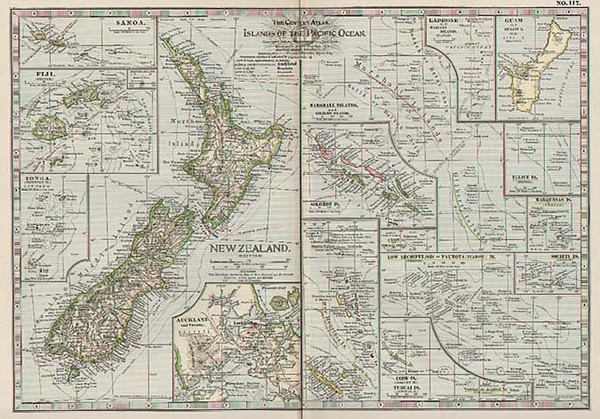 91-Australia & Oceania, Oceania and New Zealand Map By The Century Company