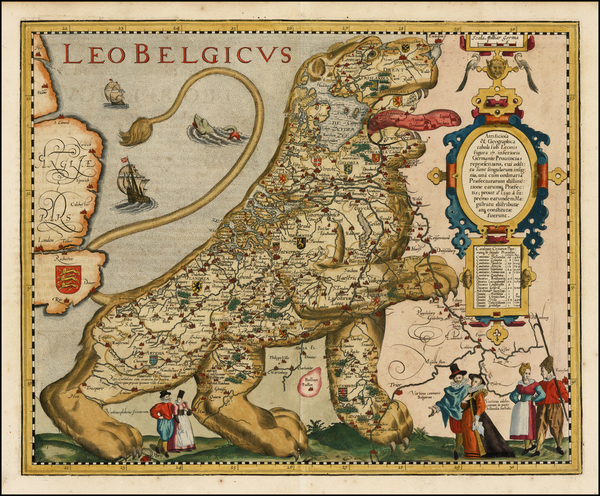 1-Netherlands and Comic & Anthropomorphic Map By Pieter van den Keere