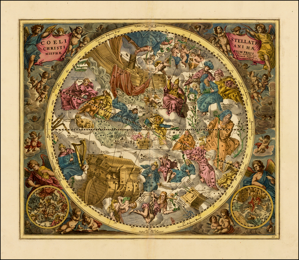 56-Celestial Maps Map By Andreas Cellarius