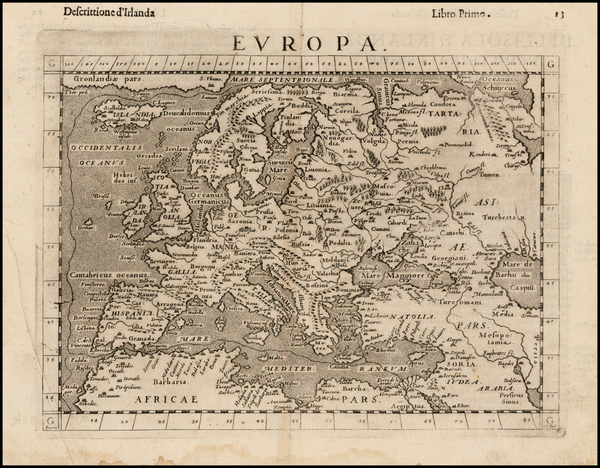 53-Europe and Europe Map By Girolamo Ruscelli / Giovanni Botero