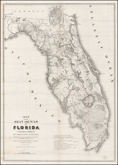 80-Florida Map By United States Bureau of Topographical Engineers