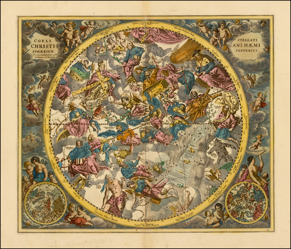 13-Celestial Maps Map By Andreas Cellarius