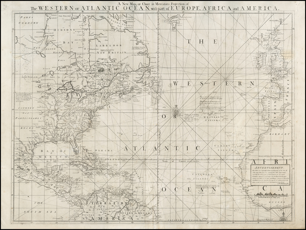 46-Atlantic Ocean, United States and North America Map By William Herbert