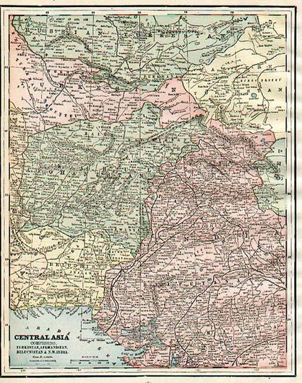 2-Asia and Central Asia & Caucasus Map By George F. Cram