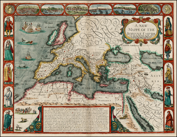 100-Europe, Europe, Italy, Turkey, Mediterranean and Turkey & Asia Minor Map By John Speed