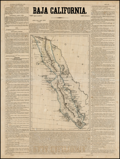 33-Mexico and Baja California Map By Antonio Garcia y Cubas