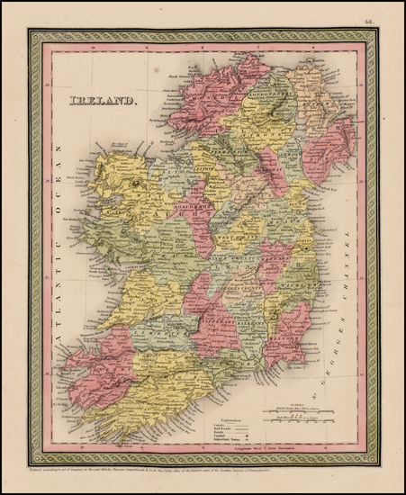 30-Ireland Map By Thomas, Cowperthwait & Co.