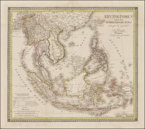 41-China, Southeast Asia, Philippines and Other Islands Map By Carl Ferdinand Weiland