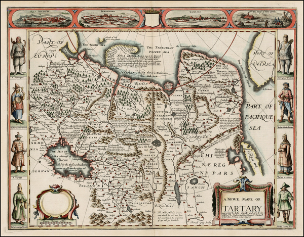 93-Alaska, China, Central Asia & Caucasus and Russia in Asia Map By John Speed