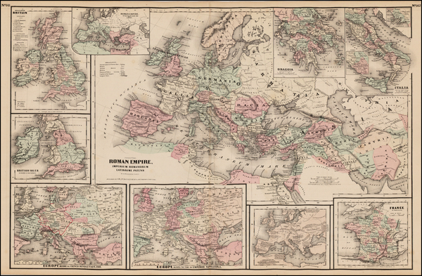 49-Europe, Europe, Italy and Mediterranean Map By G.W.  & C.B. Colton