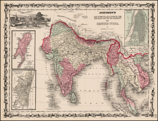 99-India and Southeast Asia Map By Benjamin P Ward  &  Alvin Jewett Johnson