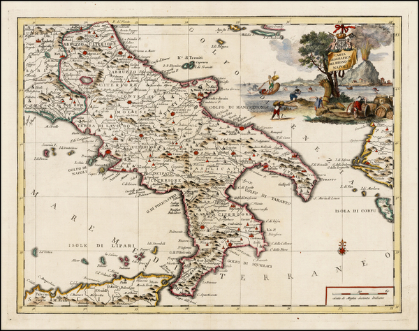 54-Italy Map By Giambattista Albrizzi