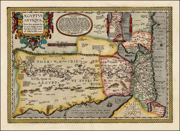 82-Egypt Map By Abraham Ortelius