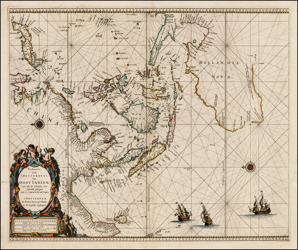 76-Indian Ocean, China, Japan, Southeast Asia and Australia Map By Pieter Goos