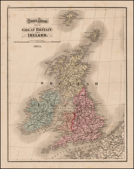 70-British Isles Map By O.W. Gray