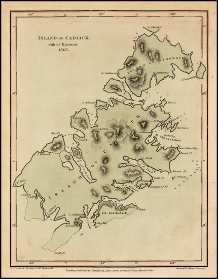 61-Alaska Map By Yuri Federovich Lisiansky