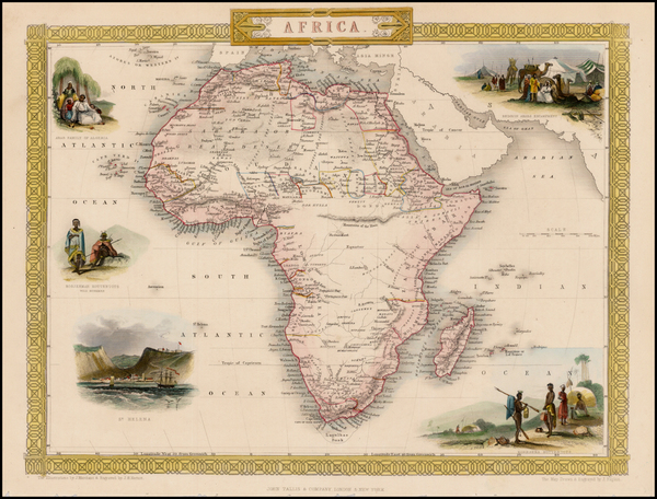 99-Africa and Africa Map By John Tallis