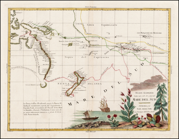 98-Australia & Oceania, Pacific, Australia, Oceania and New Zealand Map By Antonio Zatta