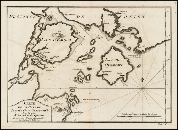 59-China Map By Jacques Nicolas Bellin