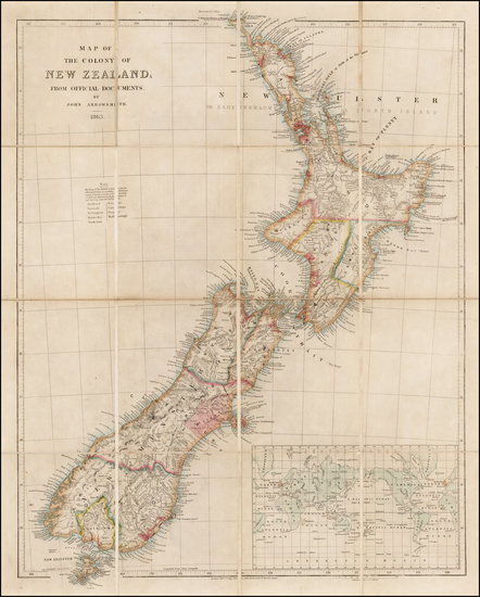 86-New Zealand Map By John Arrowsmith