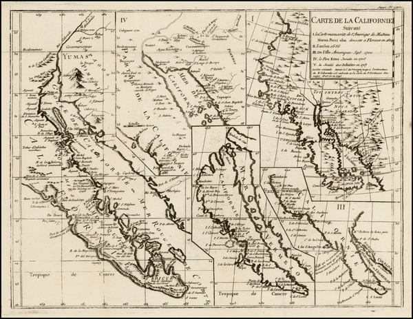 2-Baja California and California Map By Denis Diderot / Didier Robert de Vaugondy