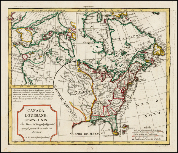 62-United States, Alaska and Canada Map By Charles Francois Delamarche