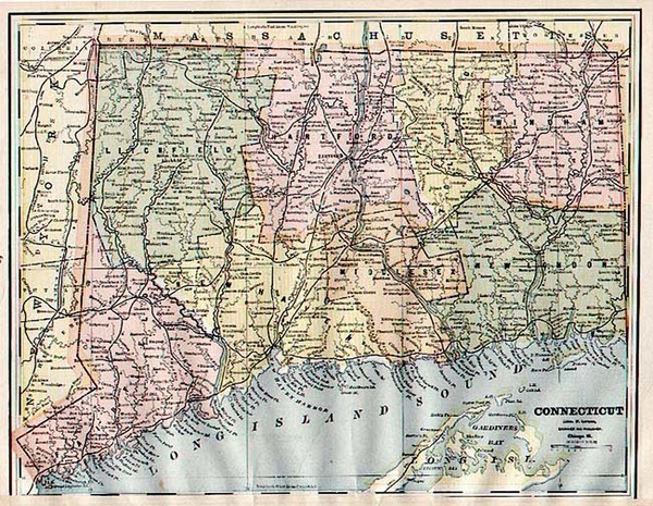 13-New England Map By George F. Cram