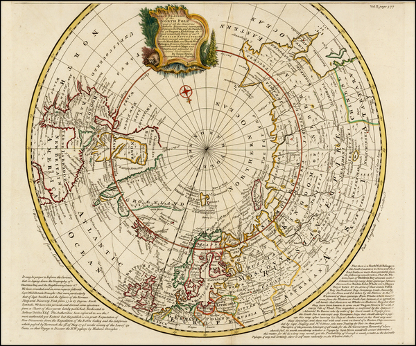 80-Northern Hemisphere, Polar Maps and Canada Map By Emanuel Bowen