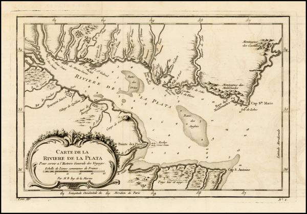 71-South America Map By Jacques Nicolas Bellin