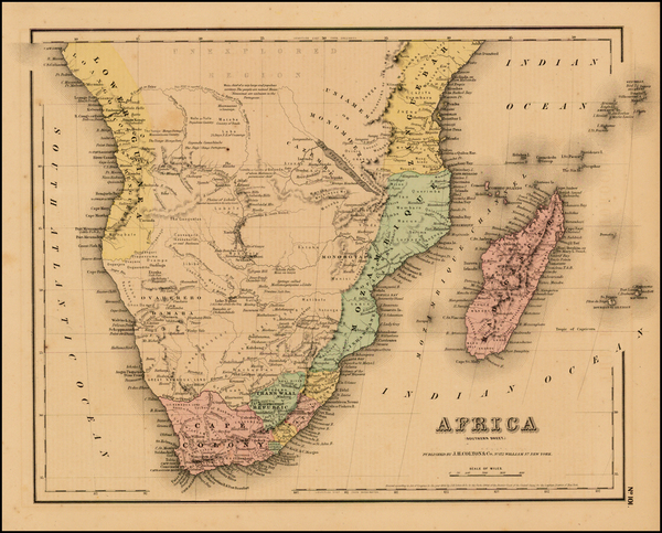 23-South Africa Map By Joseph Hutchins Colton