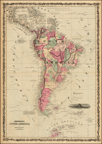 38-South America Map By Benjamin P Ward  &  Alvin Jewett Johnson