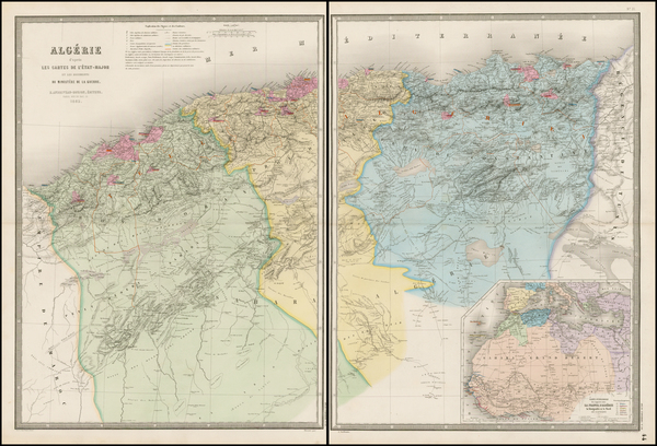 60-North Africa Map By Eugène Andriveau-Goujon