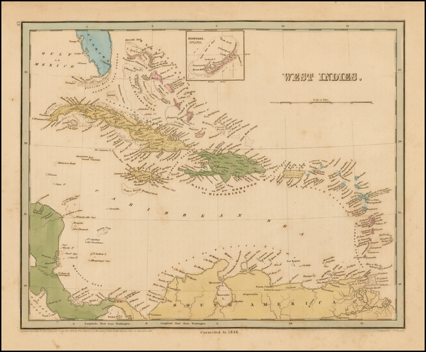 23-Caribbean Map By Thomas Gamaliel Bradford