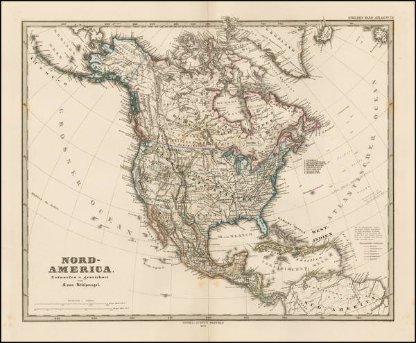 22-North America Map By Adolf Stieler