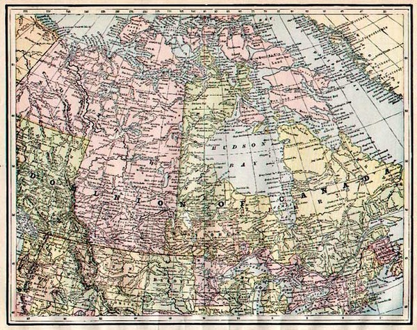 67-United States and Canada Map By George F. Cram