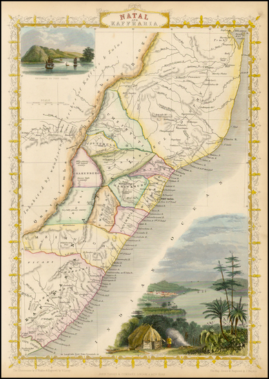 20-South Africa and East Africa Map By John Tallis