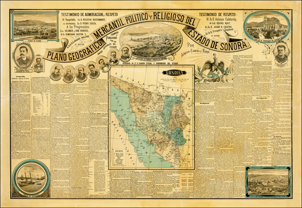 47-Southwest and Mexico Map By Aurelio  Cadena y Marin 