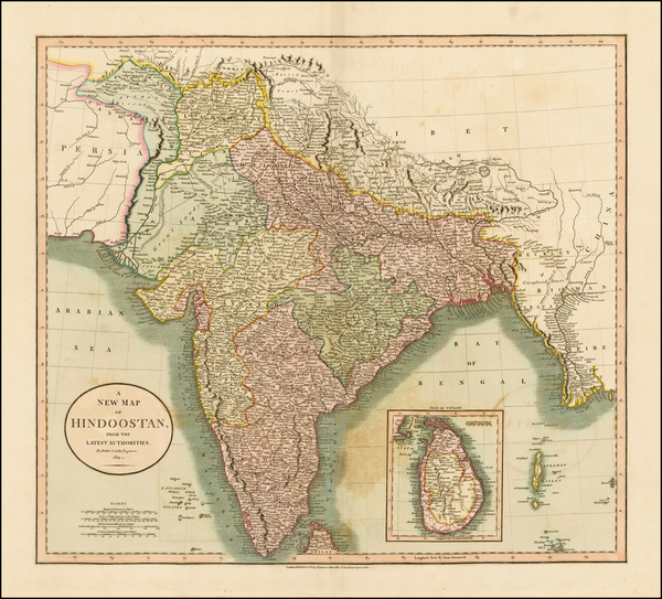 86-India and Central Asia & Caucasus Map By John Cary