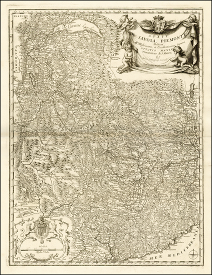 51-Switzerland, Italy, Northern Italy and Sud et Alpes Française Map By Vincenzo Maria Coro