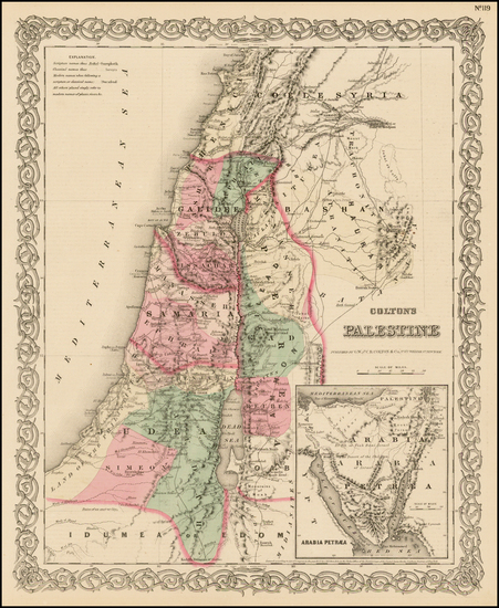 6-Holy Land Map By G.W.  & C.B. Colton