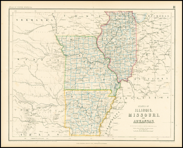 29-South, Midwest and Plains Map By Henry Darwin Rogers  &  Alexander Keith Johnston