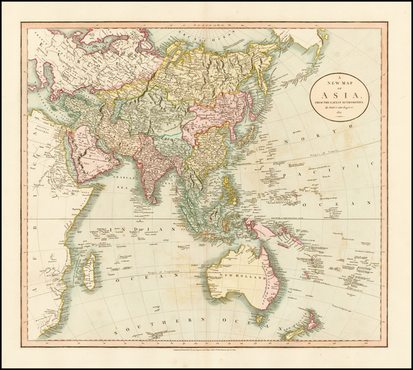 52-Asia, Asia, Australia & Oceania and Oceania Map By John Cary