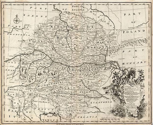 56-Europe, Austria, Hungary, Balkans and Germany Map By Emanuel Bowen